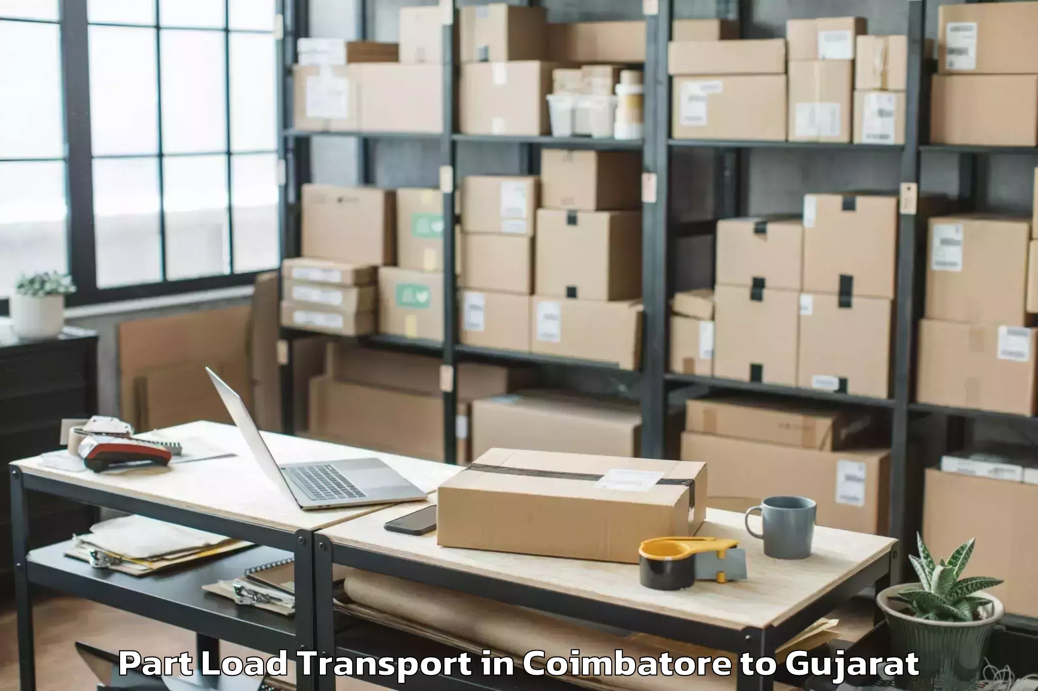 Top Coimbatore to Dungra Part Load Transport Available